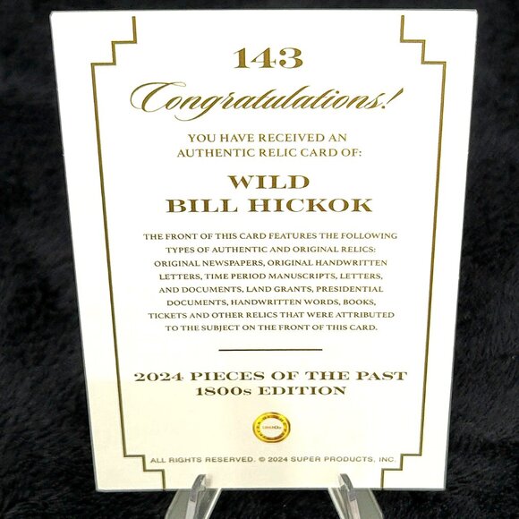 Authentic Wild Bill Handwriting Relic Piece of History Gunslinger Folk Hero - Picture 4 of 4